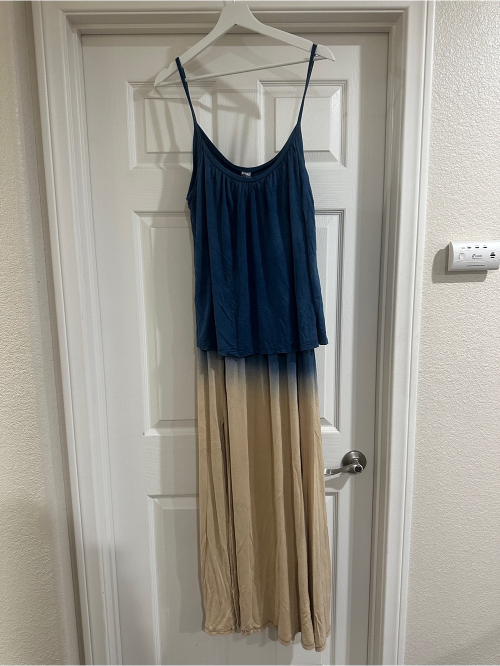Go Couture Blue and Beige Ombre Maxi Dress